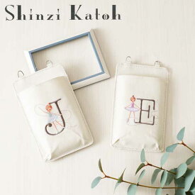 ＼1点までメール便発送可／ 【 送料無料・他商品との同梱不可 】Shinzi Katoh（シンジ カトウ）インシャルルルベ スマホショルダーポーチ 全16種 イニシャル入り スマホショルダー バレリーナ 刺繡 カトウシンジ キャンバス生地 ミニバッグ