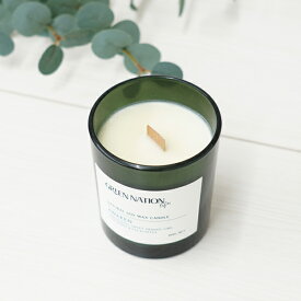 GREEN NATION life（グリーンネイションライフ）ウッドウィックソイキャンドル 300g カバー付きエスケープ/ポーズ/アウェイクン/ブリスピュアエッセンシャルオイル配合 ユーロジャパンエレガンス