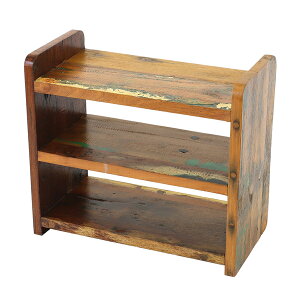 【古材】シェルフ ボート古材 W40×D20×H35cmボートの廃材を再利用したアンティーク風シェルフ!古材を利用しているので個体差があります木製 棚 オープンシェルフ オープンラック10222-896-02