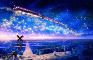 ジグソーパズル 1000ピース 夜空の銀河鉄道            海外 夜景 風景 外国 景色 ディスプレイ コレクション インテリア プレゼント ギフト 幻想的 列車 イラ