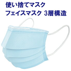 マスク 使い捨てマスク 20枚 青 ブルー フェイスマスク 3層構造 高密度フィルター 重ねマスク 二重マスク 花粉症 ウイルス対策 PM2.5 ほこり 不繊維 大人用 男女兼 花粉 衛生用品