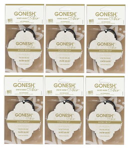 GONESH PAPER AIR FRESHENER WHITE MUSK �K�[�l�b�V�� �y�[�p�[ �G�A�[�t���b�V���i�[ �z���C�g���X�N 6�� �Z�b�g