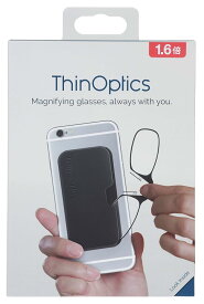 リベルタ スマホに貼れる拡大鏡 Thin Optics スマホケースタイプ 薄くて軽量 携帯 (+1.60) ブラック 1.6倍 1 個