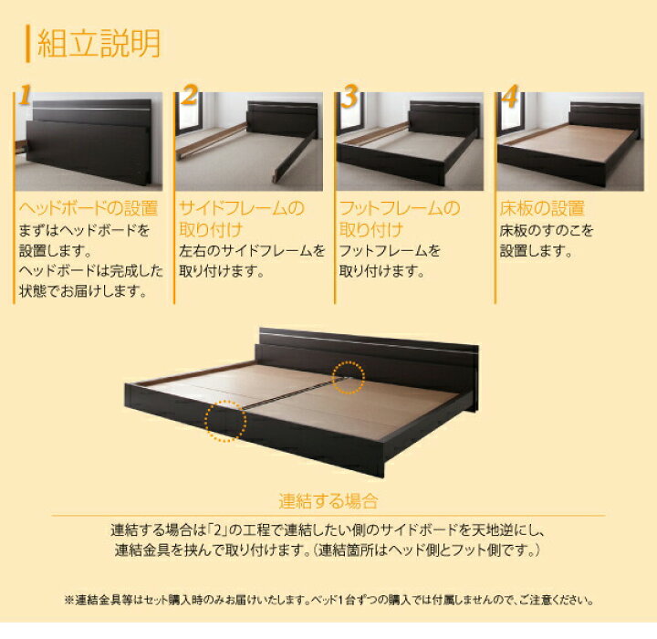 楽天市場】親子で寝られる・将来分割できる連結ベッド ポケットコイル 