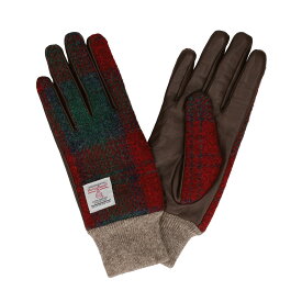 手袋 レディース 本革 スマホ対応 ハリスツイード 革手袋 リブ付き Attivo/Harris Tweed [23色/3サイズ] [ATHT04] 羊革 タータンチェック リブ あたたかい レザー スマートフォン対応 スマホ手袋 チェック柄 ギフト 女性 ブランド 20代 30代 40代 50代 60代