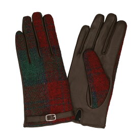 手袋 レディース 本革 革手袋 飾りベルト付き Attivo/Harris Tweed [19色/3サイズ] [ATHT05] 羊革 レザー スマートフォン チェック柄 タータンチェック おしゃれ ギフト プレゼント 女性 通勤 ブランド あたたかい かわいい 上品 20代 30代 40代 50代 60代