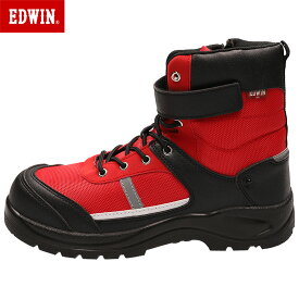 EDWIN/エドウイン ライディングブーツ 鋼鉄製先芯入り メンズ [レッド/6サイズ] [ESM-510]バイク 男性用 エンジニアブーツ ライディングシューズ セーフティーシューズ 安全靴 ワークブーツ 作業靴 ブランド サイドファスナー 履きやすい ハイカット 軽量 赤 黒
