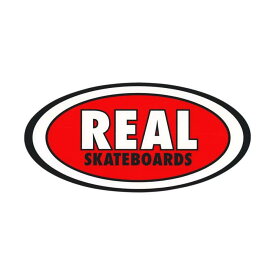 REAL リアル TEAM CLASSIC OVAL MEDIUM RED/BLACK/WHITE スケートボード スケボー ステッカー シール ステッカー シール