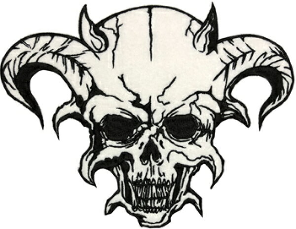 【AFO】SKULL EVIL wappen ワッペン【ゆうパケット配送対象商品】スケルトン ドクロ 髑髏 骸骨 悪魔 Death Grim Reaper