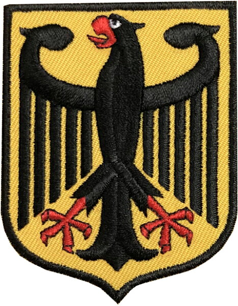 イエロー German chapter WAPPEN 約7cm ヨコ5.5cm ドイツ国章 大 ワッペン アイロン接着 紋章 勲章 国章 シシュウ ミリタリー エンブレム スキンズ PUNK HARDCORE パンク ハードコア【ゆうパケット便対象商品】