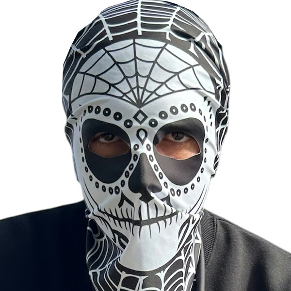 【AFO】Sugar Skull Bandana ： 8WAY【SPIDER BLACK】タテ約55mm/ヨコ55mm【ゆうパケット配送対象商品】