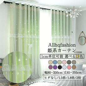 カーテン 一体型カーテン 幅80~幅350cm 丈65~255cm 1枚 遮光70~90% 12色 蝶結び レースカーテン 洗濯機可能 一体型カーテン 厚地 防音 断熱 かわいい 刺繍 可愛い デザイン 洗濯 透かし彫り星 姫系カーテン