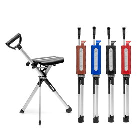 [日本正規品 2年間保証] Ta-Da Chair Series2 ターダチェアシリーズ2 一本杖 ステッキ 三脚 椅子 ワンタッチ ステッキチェア 軽量 介護 高齢者 母の日 父の日 敬老の日 老人の日 祖父 祖母 誕生日 プレゼント ギフト 82cm 87cm 92cm レッド ブラック【日本語説明書付】