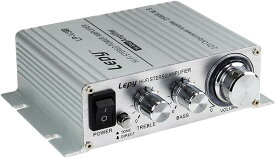 Lepy LP-V3S 25W*2 小型 アナログ オーディオ アンプ （シルバー/Silver）+【PSE規格】12V5Aアダプター付属(1294-06)