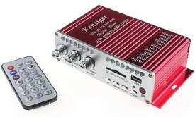 Kentiger HY-501 digital Amp デジタルアンプ プリメインアンプ 車用アンプ 2*20W USB SD DVD MP3 プレーヤー オートバイ、車用の2チャンネルデジタルアンプ　リモコン付属　レッド ピンク(2152-RD)