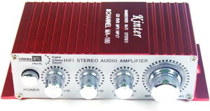 Kinter Amplifier BASS�ETRABLE�E BALANCE�̒��߂��o����I �����\2�`�����l��12V�X�e���I�A���v�@MA180 RED ��