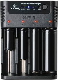 [XTAR] 　エクスターXP4 Panzer Li-ion リチウムイオン 電池用充電器 フルセット 14500 18650を4本まで同時充電可能 XP4 Panzer (at_3251-00）