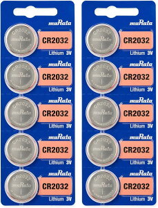 村田製作所(旧ソニー) CR2032 ボタン電池 MURATA ムラタ リチウム電池 3V 2シート 5個入x2 10個セット コイン電池 マメ電池
