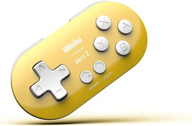 8Bitdo　 Zero2 ゲームコントローラー Bluetooth ワイヤレス コントローラー Windows Android macOS RaspberryPi Steam Yellow　イエロー 小型で軽量 片手で使えるコントローラー 任天堂switchも対応
