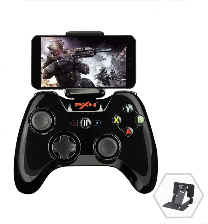 楽天市場 Sr 送料無料 Pxn 6603 Mfi ゲームコントローラー ワイヤレス Bluetooth ゲームパッド Ios対応 スマホホルダー付き ブラック Black 4170 Bk アライドトレード
