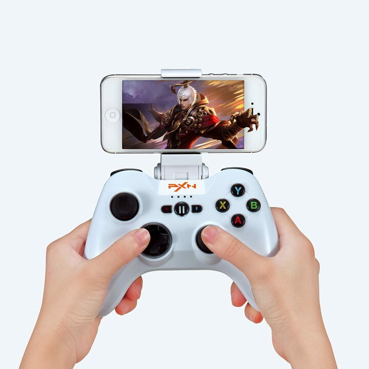 楽天市場 Sr 送料無料 Pxn 6603 Mfi ゲームコントローラー ワイヤレス Bluetooth ゲームパッド Ios対応 スマホホルダー付き ホワイト White Apple Mfi認証 4170 Wh アライドトレード