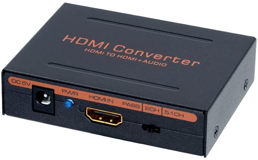 SR [送料無料] HDMIデジタルオーディオ分離器 HDMI→HDMI Audio（SPDIF光デジタル RCAアナログ音声出力) HDMI TO HDMI Audio (SPDIF L R)ゲーム機やプレイヤーの映像と音声を分けて出力できる (3738-00)