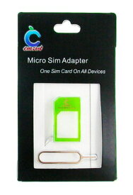 ［Cmzwt] MicroSIM を NormalSIM にサイズ変更するアダプター SIMカード 変換アダプター マイクロSIM から ノーマルSIM (グリーン)　SIM 取り出しツール付き (at_0118-GN)Y