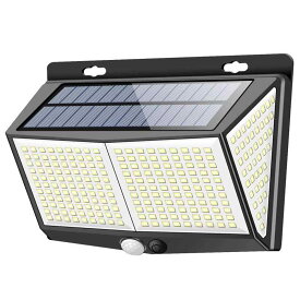 センサーライト 288LED ソーラーライト Focondot 3つ知能モード 人感センサー 屋外照明 4面発光 太陽光発電 省エネ 防水 防犯ライト 自動点灯 両面テープ付き 壁掛け/庭/柵/玄関/ガーデンライト/