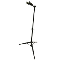 MusicaJP ギター ＆ ベース スタンド 自動ロック式 吊り下げ 折りたたみ 転倒防止 (ブラック＆イエロー)