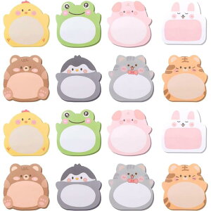 付箋 文房具 付箋 可愛い メモ 情報シール 貼るタイプ 8種類 16冊 320枚 動物の形 しおり 勉強 仕事 かわいい