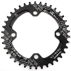 �`�F�[�������O 38T 104BCD Mutte MTB ���[�X �o�C�N �V���O�� ���� �L�� ���E���h �`�F�[�������O (�u���b�N, �A���~�j�E������)