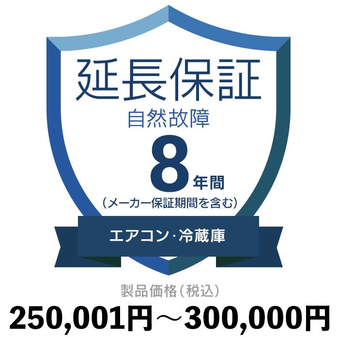 2021正規激安 エアコン 冷蔵庫自然故障保証 8年に延長 000円延長保証 春新作の 250 001円～300