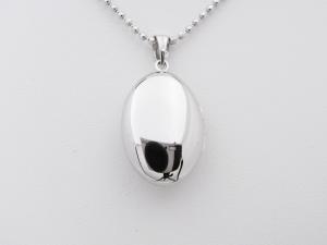 ロケットペンダントペンダントトップ14金ホワイトゴールド小判型片面泡沫10P07Feb16【楽ギフ_包装】