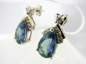 <7月末入荷予定・予約販売>5.3カラットアレキサンドライトCorundum-11x7mmPearピアス【6月誕生石】【0601ファッションポイント】
