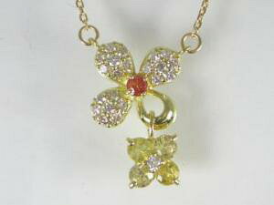 K18YG イエローゴールドイエローサファイア/ダイヤフラワー ペンダント ネックレス10P03Dec16【楽ギフ_包装】