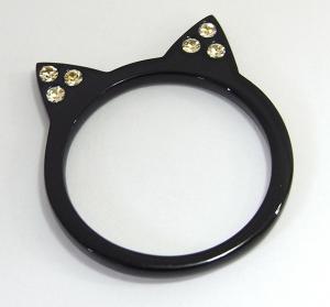 【予約・12月下旬入荷】【mimiring】くろねこリング(ブラック×イエロー)【楽ギフ_包装】