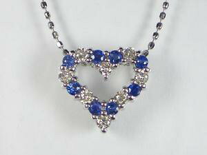 K18WGサファイア/ダイヤ ペンダント ネックレス10P03Dec16【楽ギフ_包装】