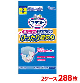 大王製紙 アテント 紙パンツ用尿とりパッド ぴったり超安心 300cc 2回吸収 13.5×45cm 2ケース 288枚 （48枚×6袋） 大人のおむつ 大人のオムツ