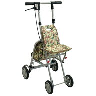 島製作所 サニーウォーカーAS−III 花柄BR シルバーカー 杖立て付 手押し車 高齢者 老人 シルバーカート …