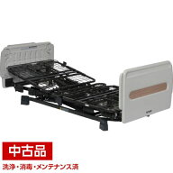 【中古】電動ベッド ヨカロ 2モーター 樹脂製棚付きボード グレー木目調 90幅 P116-61ADGW 【代引き不可】