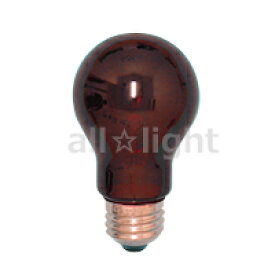 アサヒ　耐熱透明カラー　一般球（カラー電球）　E26口金　60W　レッド（赤色）　 PS60 E26 110V-60W(RT)