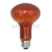 アサヒ　レフランプ　耐熱透明カラー（内面フロストタイプ）　６０Ｗ　Ｅ２６口金　アンバー（金茶色）　R80 E26 110V-60W(AT) |  オールライト