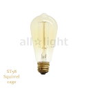★　エジソンバルブ（エジソン電球）　ナス球形　ST58　E26　110V　40W　Squirrel cage　ST58 E26 110V 40W SC