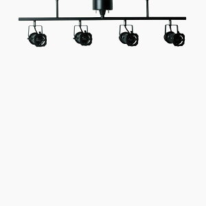 HERMOSA ハモサ シーリングライト STUDIO 4(スタジオ4) 引掛けシーリング 白熱電球付き(E17/60W×4) 電球色 〜8畳 LED対応可 リモコン付き black(ブラック) SL001IRNBK