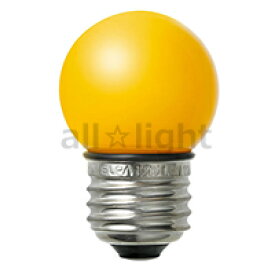 ELPA　エルパボール　LED電球　LED装飾電球　ミニボールタイプ(ボール電球形)　サイン球　G40(外径40mm)　カラー　1．4W　イエロー（黄色）　E26口金　防水設計　LDG1YGGWP253