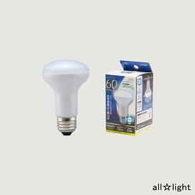 オーム電機　LED電球　レフランプ形　屋内専用　昼光色　6．2W　一般電球60形相当（60W形）　全光束721lm　配光角度約150°　R62　E26口金　LDR6DWA9