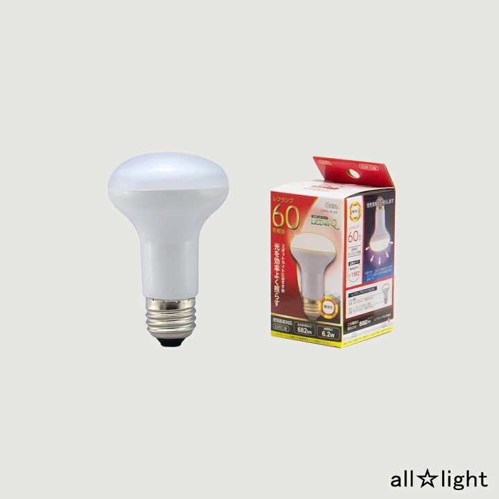 楽天市場】オーム電機 LED電球 レフランプ形 屋内専用 電球色 6 