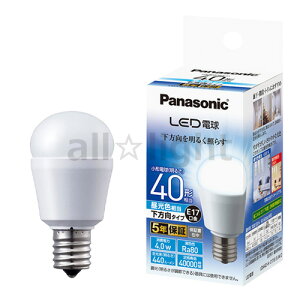 �󂠂菤�i�@�p�i�\�j�b�N�@LED�d���@�~�j�N���v�g���`(���`�d���^�C�v) �������^�C�v�@���`�d��40�`����(40W�`����)�@440lm�@4�D0W�@E17�����@6500K�@�����F�����@LDA4DHE17ESW2