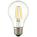 オーム電機　LED電球　LEDフィラメントタイプ電球　一般電球形　クリアタイプ　調光器対応　一般球40形相当(40W形相当)　電球色　3．8W　全光束494lm　E26口金　全方向タイプ　LDA4LDC6