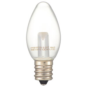オーム電機 LED電球 ローソク球 装飾用 0.5W 16lm 昼白色相当 C7 E12 クリア LDC1NHE1213C